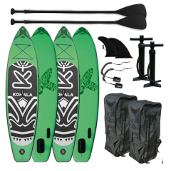 2x Kohala SUP 320 - Stand Up Paddle SurfboardI 320x81x15cm | grön
