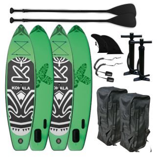 2x Kohala SUP 320 - Stand Up Paddle SurfboardI 320x81x15cm | grön